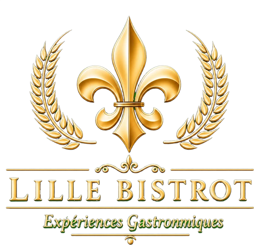 Logotipo do Lille Bistrot — flor de lis dourada entre ramos de louro